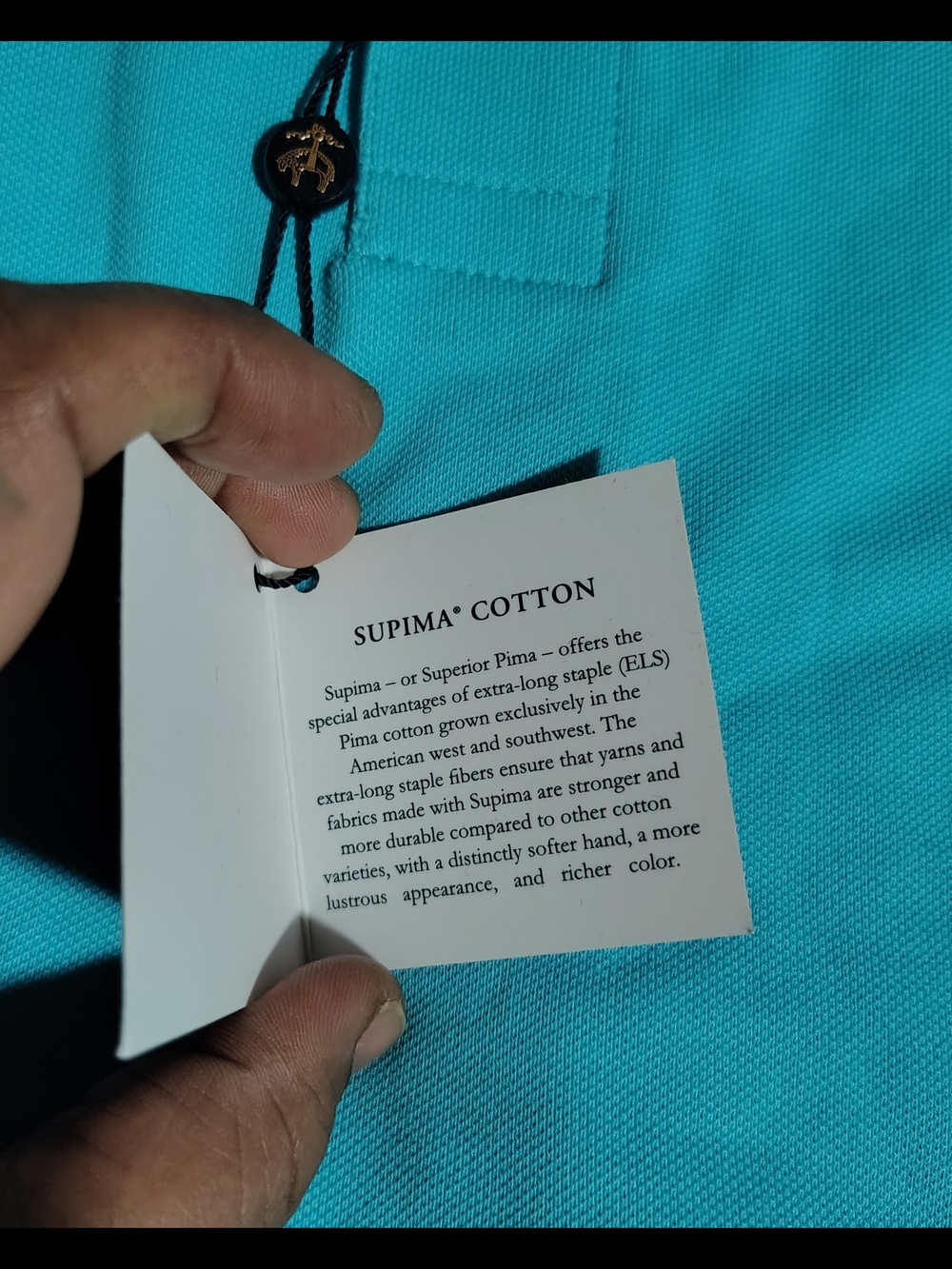 😲🔥BROOKS BROTHERS Embroidered Red Elephant Polo Accent on Turquoise Polo - L - Picture 7 of 7